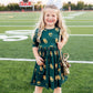 Baylor Green Bear 3/4 Sleeve Pocket Twirl Dress