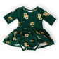 Baylor Green Bear 3/4 Sleeve Twirl Bodysuit