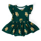 Baylor Green Bear Flutter Twirl Bodysuit