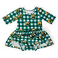 Baylor Plaid Bear 3/4 Sleeve Twirl Bodysuit