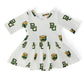 Baylor White Bear 3/4 Sleeve Twirl Bodysuit