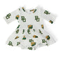 Baylor White Bear 3/4 Sleeve Twirl Bodysuit