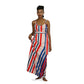 Two-Piece Summer Striped Casual Sleeveless  Maxi Dress
