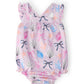 Beachside Bows Ruffle Cross Back Romper