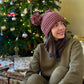 Patented H Stitch Beanie, Double Pom Pom, Multi Color