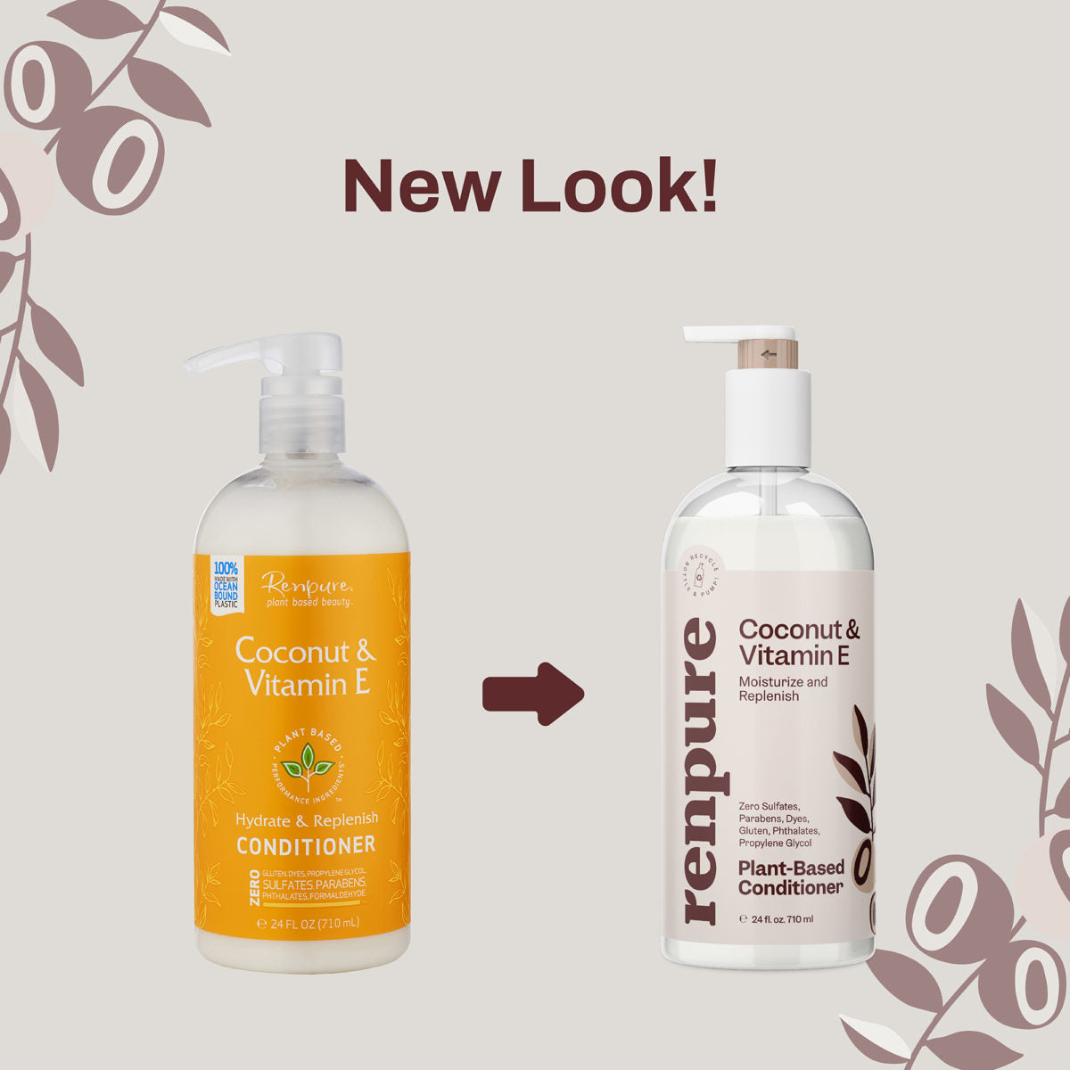 Renpure - Conditioner Coconut Water & vitamin E - 24 fl oz