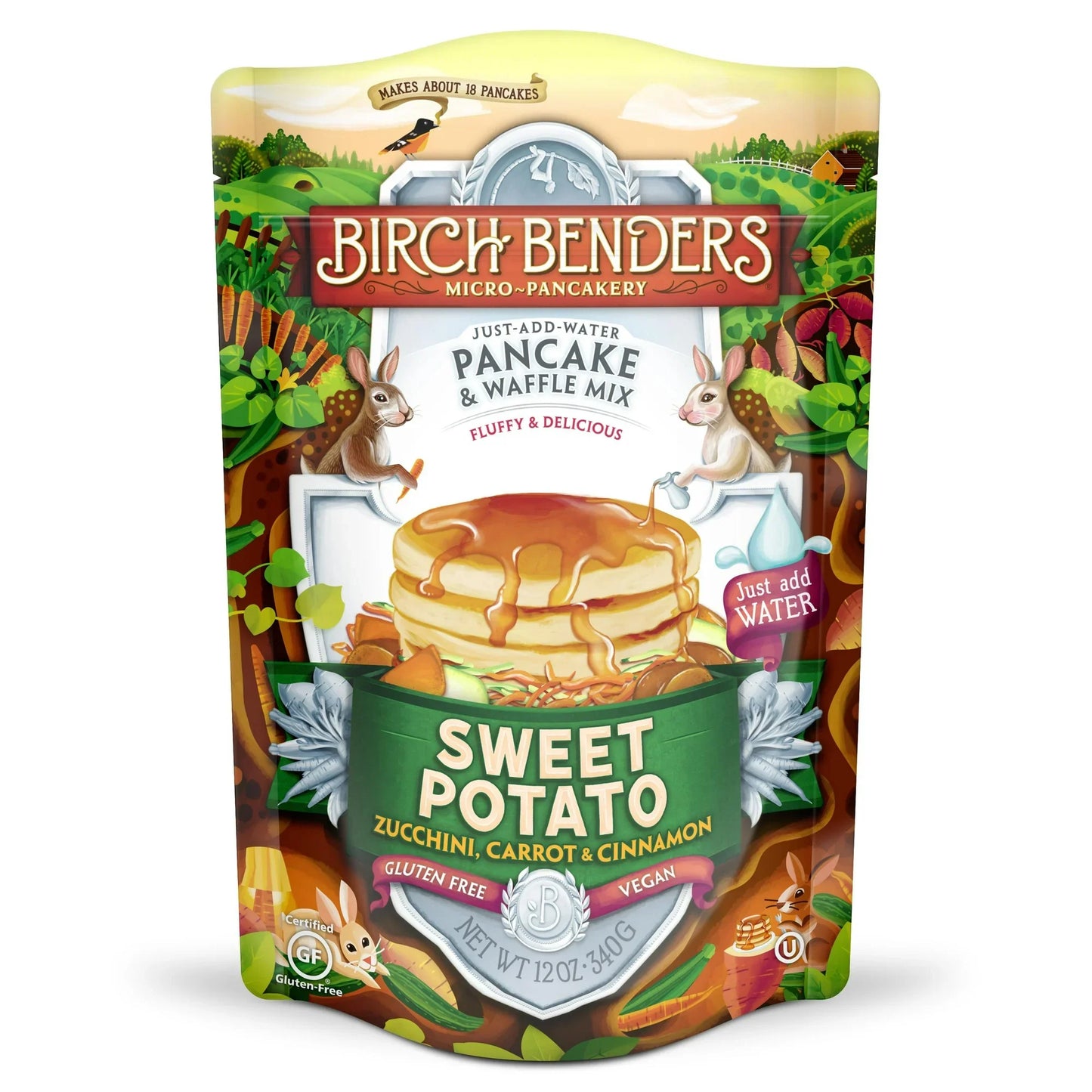Birch Benders - Sweet Potato Zucchini Pancake Mix, 12 oz (Case of 6) - Gluten-Free Breakfast