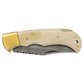 3.75" Damascus Steel Knife with Leather Sheath with Bone