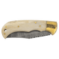 3.75" Damascus Steel Knife with Leather Sheath with Bone