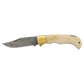 3.75" Damascus Steel Knife with Leather Sheath with Bone