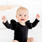 Black L/S Flutter Bodysuit