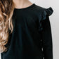 Black L/S Ruffle Tee