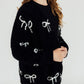 Black/Coconut Bow Cozy Cardigan
