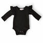 Black L/S Flutter Bodysuit