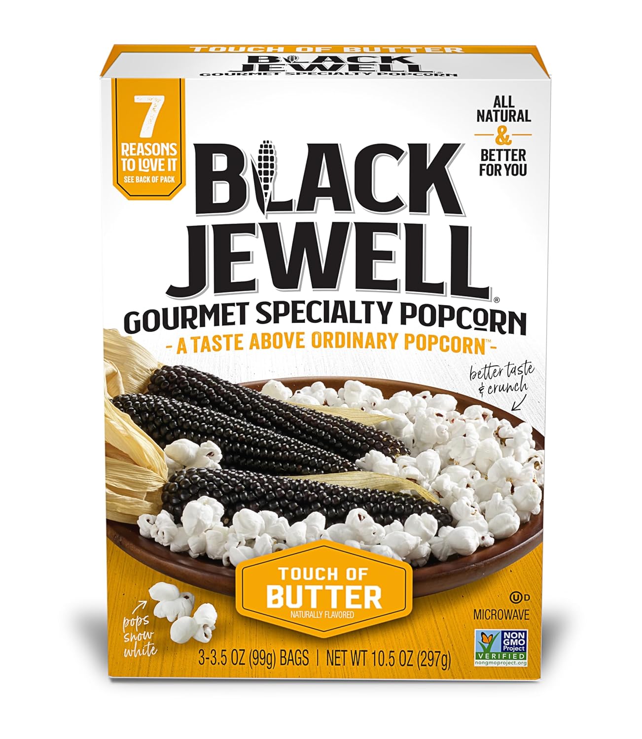 Black Jewell Premium Microwave Butter Popcorn, 3.5 oz., Pack of 6