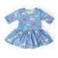 Blue Moon 3/4 Sleeve Twirl Bodysuit