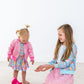SALE Blue Retro Unicorns S/S Twirl Bodysuit