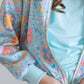 SALE Blue Retro Unicorns Satin Jacket