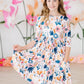 Blush Peony 3/4 Sleeve Pocket Twirl Dress