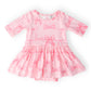 Blushing Bows 3/4 Sleeve Twirl Bodysuit