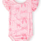 Blushing Bows S/S Flutter Sleeve Leotard