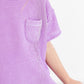 Bright Lilac Scrunchy Pocket Tee