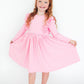 Bubblegum Pink L/S Ruffle Twirl Dress