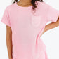 Bubblegum Pink Scrunchy Pocket Tee