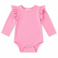 Bubblegum Pink L/S Flutter Bodysuit