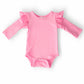 Bubblegum Pink L/S Flutter Bodysuit