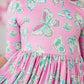 Butterfly Garden 3/4 Sleeve Pocket Twirl Dress