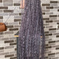 100% Human Hair Bohemian Knotless Braid Wig, Gray Color, Waist Length - (TARA GERY)