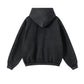 NOIR DISTRESSED ZIP HOODIE