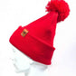 HAAKWEAR Traditional PomPom Beanie - Made in USA - Scarlet Red
