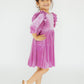 Carnation Pink Velvet Ruffle Twirl Dress