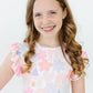 Castles & Rainbows Flutter Sleeve Twirl Dress