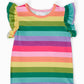 Cheerful Stripes S/S Ruffle Tee