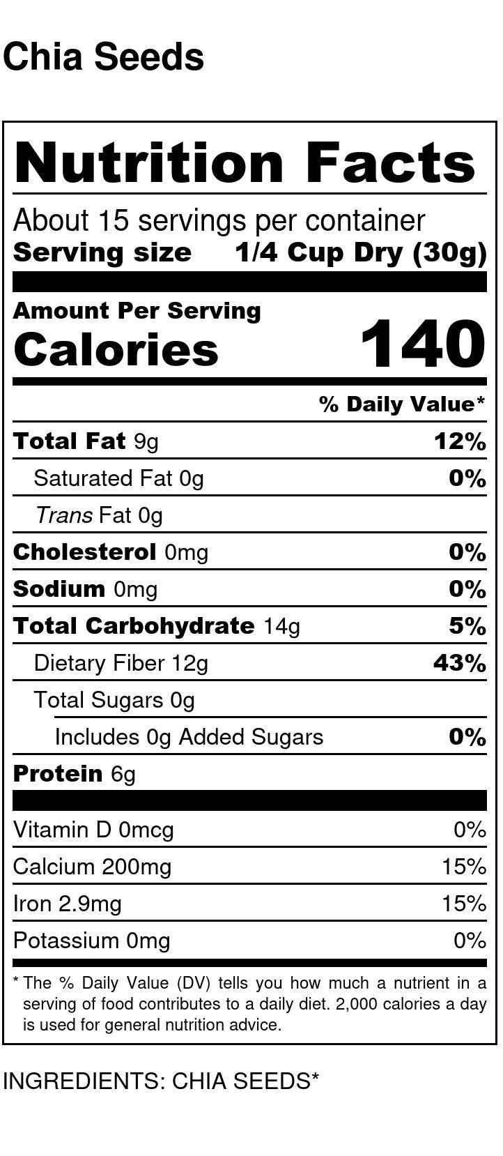 Chia Seeds, Organic
