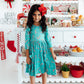 Christmas Candy 3/4 Sleeve Pocket Twirl Dress