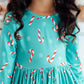 Christmas Candy 3/4 Sleeve Pocket Twirl Dress