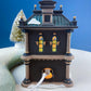 Vintage Blenham Street Bank & 2 Policeman Figurines by Department 56. Illuminated Christmas Village House. Dickens Village. Holiday Display.