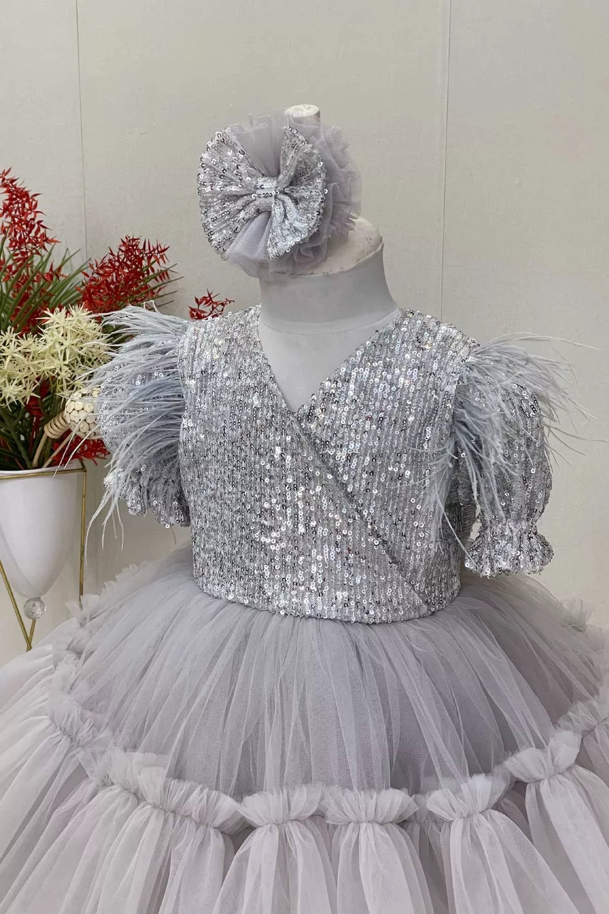 Clara Gray Party Dress