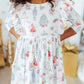 Clara's Christmas 3/4 Sleeve Ruffle Twirl Dress