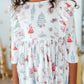 Clara's Christmas 3/4 Sleeve Ruffle Twirl Dress