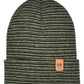Classic Contrast Cuffed Beanie, Black and Green