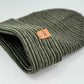 Classic Contrast Cuffed Beanie, Black and Green