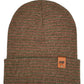 Classic Contrast Cuffed Beanie, Burgundy and Green