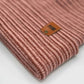 Classic Contrast Cuffed Beanie, Burgundy and Pink