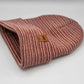Classic Contrast Cuffed Beanie, Burgundy and Pink