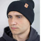 Classic Cuffed Beanie, Charcoal Black